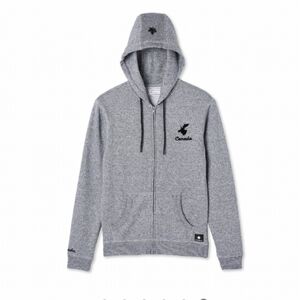 Gender Free Grey Full-Zip Hoodie Sweater with Canada Crest size:2XL